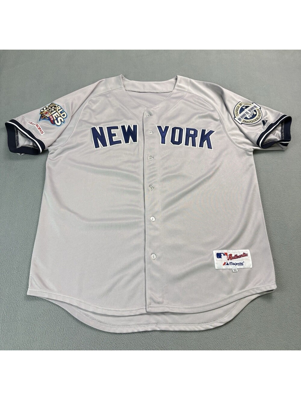 2009 World Series New York Yankees Andy Pettitte 46 MLB Baseball Jersey Size 52
